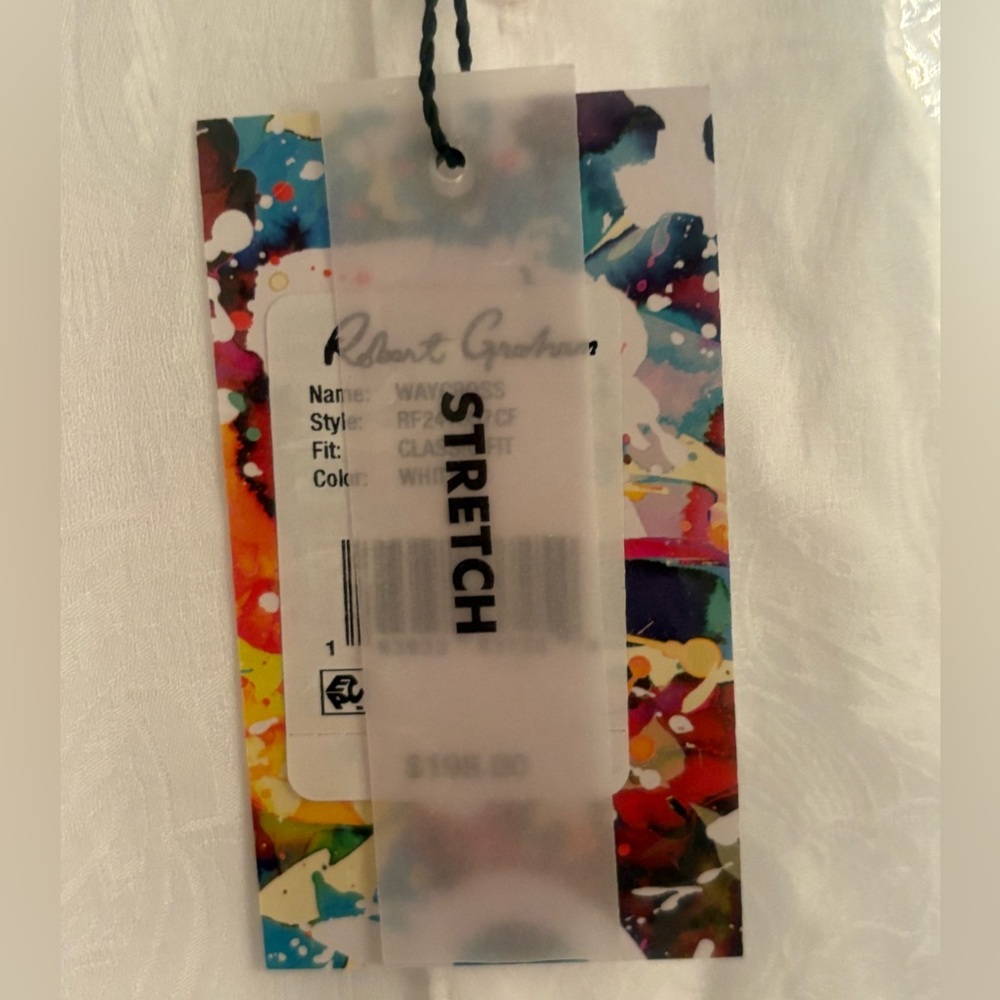 🤍Robert Graham • men’s white jacquard waycross long sleeve button down • M • NWT - Picture 10 of 11